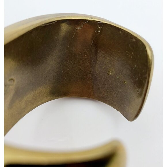 Vintage Andrew Shows Handcrafted Brass Cuff Bracelet W/ Bear Design Rare Unique - Picture 14 of 16
